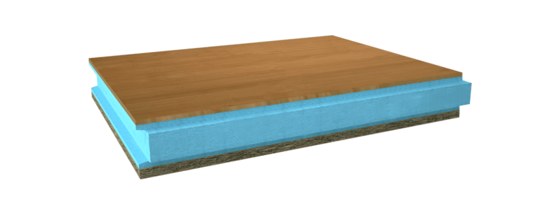 Panel alistonado de madera con aislamiento acústico para techos o