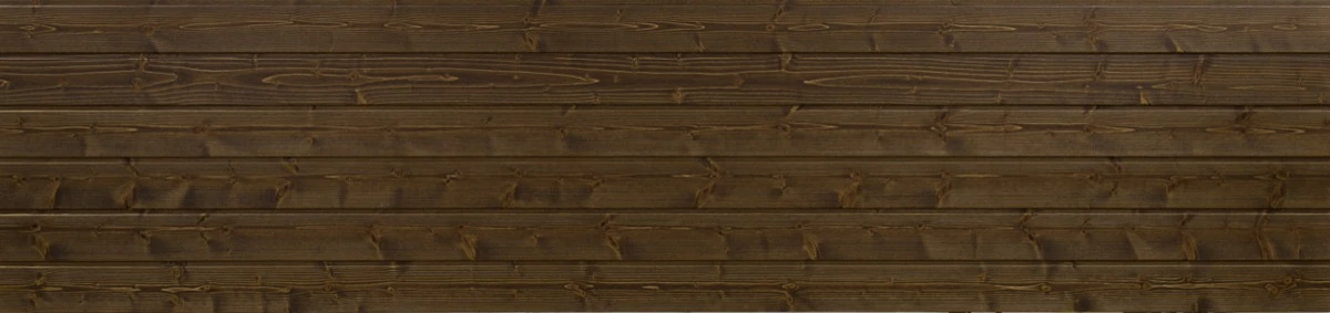 Acabado Thermochip rústico - panel sándwich con madera envejecida en marrón chocolate oscuro y veta marcada